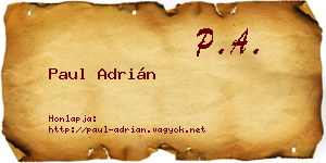 Paul Adrián névjegykártya